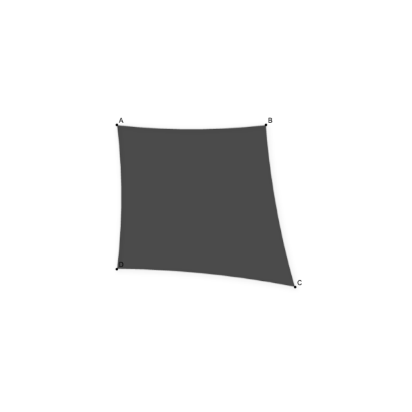 Custom-made four-sided sun sail